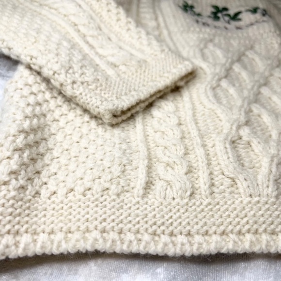 Vtg Western Island Sweater Company Ireland Ivory Wool Sweater Child Age 6/7 Yrs - Picture 7 of 16